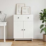vidaXL Buffet Blanc brillant 66 x 34 5 x 90 cm Bois d'ingénierie