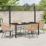 vidaXL Ensemble de salle à manger de jardin de 5 pièces avec coussins en poly rattan brun