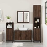 vidaXL Ensemble de meubles de salle de bain 4 Pièces chêne marron