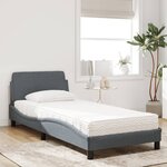 vidaXL Lit avec matelas Dover gris foncé 80x200 cm velours