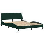 vidaXL Cadre de lit avec LED sans matelas Hanko vert foncé 140x200 cm velours