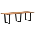 vidaXL Table à manger avec bord naturel 280x100x74cm bois massif chêne