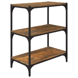 vidaXL Bibliothèque Chêne fumé 60x33x70 5cm Bois d'ingénierie et acier