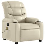 vidaXL Fauteuil de massage inclinable électrique crème similicuir