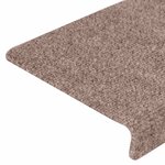 vidaXL Tapis de marches d'escalier 10 Pièces crème 65x21x4 cm aiguilleté
