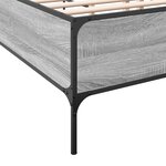 vidaXL Cadre de lit sans matelas sonoma gris 135x190 cm