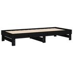 vidaXL Lit coulissant sans matelas noir 2x(80x200)cm