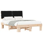 vidaXL Cadre de lit avec tête de lit rembourrée Noir 140 x 190 cm