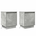 vidaXL Cabinet de chevet avec 2 Pièces Gris béton 39 x 34.5 x 50 cm