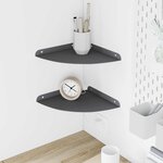 vidaXL Étagère Flottante d'Angle 2 pc Anthracite 24 x 24 x 2 cm