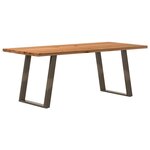 vidaXL Table à manger marron clair bois de chêne massif rectangulaire