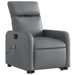 vidaXL Fauteuil inclinable de massage Gris Similicuir