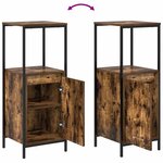 vidaXL Ensemble de mobilier de salle de bain 3 Pièces Chêne fumé et noir