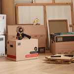 Pack and Move - Lot 10 Cartons Déménagement Livres Premium - 40 X 30 X 30 Cm - Extrême Résistance 20 KG - Poignées Renforcées - 1 Adhésif Offert