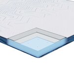 vidaXL Coussins de Matelas Blanc et Bleu 90 x 190 cm