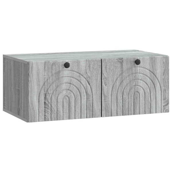 vidaXL Meuble TV mural Sonoma gris 78 5 x 41 x 30 cm Bois d'ingénierie
