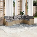 vidaXL Salon de jardin avec coussins 8Pièces mélange beige résine tressée