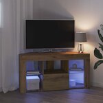 vidaXL Meuble TV LED d'Angle Chêne artisanal 108 x 40 x 50 cm