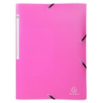 Chemise À Élastiques 3 Rabats Pp Opak - A4 - Rose - X 50 - Exacompta