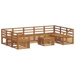 vidaXL Ensemble de canapés d'extérieur 10 pc Naturel