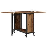 vidaXL Table à manger pliante avec roulettes 130 x 80 x 76 5 cm
