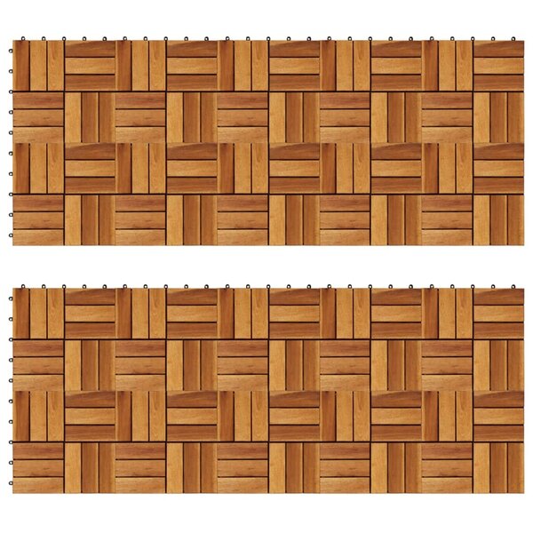 Kit tuiles de plancher en acacia 30 x 30 cm 20 Pièces