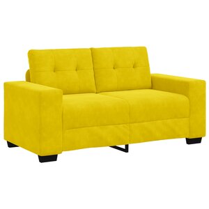 Canapé love seat vidaXL jaune 120 cm en velours