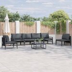 vidaXL Ensemble de canapé de jardin 6 Pièces Anthracite Acier