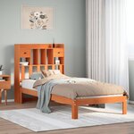 vidaXL Lit bibliothèque sans matelas cire marron 75x190 cm pin massif