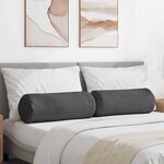 vidaXL Coussins d'accent 2 Pièces Gris foncé Ø 25 x 70 cm