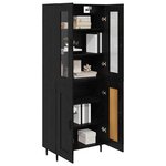vidaXL Haut Armoire 2 Pièces Chêne noir Bois Aggloméré et Verre