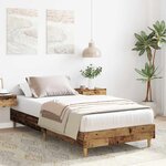 vidaXL Cadre de lit sans matelas vieux bois 90x200 cm bois ingénierie