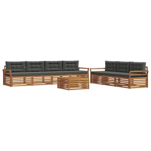 vidaXL Ensemble de canapés d'extérieur 8 pc Naturel et Anthracite