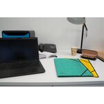 Trieur Agrafé Avec Élastiques Intérieur Noir 12 Compartiments - A4 - Jaune - Exacompta