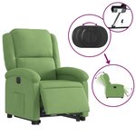 vidaXL Fauteuil inclinable électrique vert clair velours