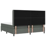 vidaXL Lit à ressorts avec matelas Gris foncé 200 x 200 cm tissu