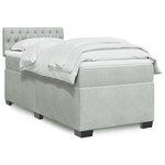 vidaXL Sommier à lattes de lit et matelas Gris clair 90x190 cm Velours