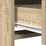 Ensemble de coiffeuse 3 pièces vidaXL avec LED en bois d'ingénierie chêne Sonoma