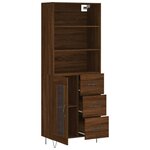 vidaXL Buffet haut Chêne marron 69 5x34x180 cm Bois d'ingénierie