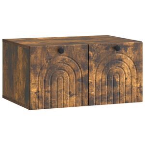 vidaXL Meuble TV mural Chêne fumé 59 5 x 41 x 30 cm Bois d'ingénierie