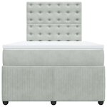 vidaXL Sommier à lattes de lit et matelas Gris clair 120x200cm Velours