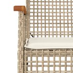 vidaXL Ensemble à manger de jardin et coussins 7 Pièces beige poly rotin