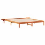 vidaXL Cadre de lit avec tables de chevet Brun cire 180 x 210 cm
