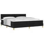 vidaXL Lit à ressorts avec coussin Noir 200 x 200 cm tissu