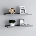 vidaXL Étagères à rebord pour cadre photo 2 Pièces Gris 60x9x3 cm MDF