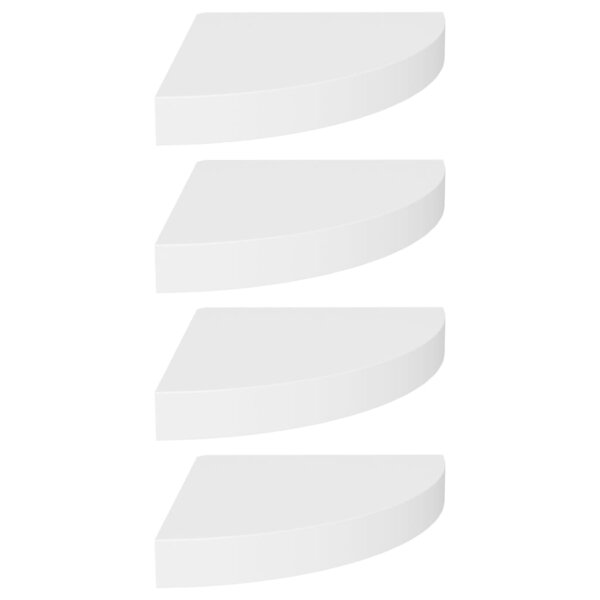 vidaXL Étagères d'angle flottantes 4 Pièces blanc 25x25x3 8 cm MDF