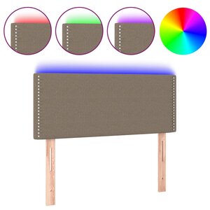 vidaXL Tête de lit à LED Taupe 100x5x78/88 cm Tissu