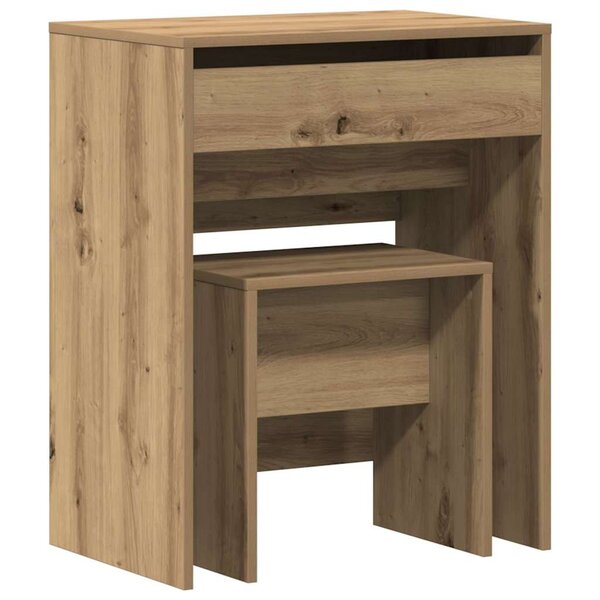 vidaXL Coiffeuse chêne artisanal 60 x 40 x 75 cm Bois d'ingénierie