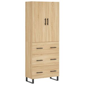 vidaXL Buffet haut Chêne sonoma 69 5x34x180 cm Bois d'ingénierie