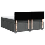 vidaXL Sommier à lattes de lit avec matelas Gris foncé 180x200cm Tissu